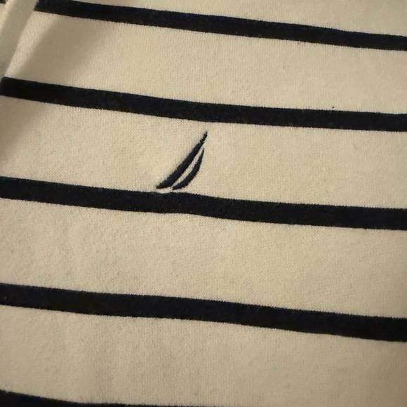 Nautica Women's Striped Hoodie in White & Navy - Picture 5 of 8